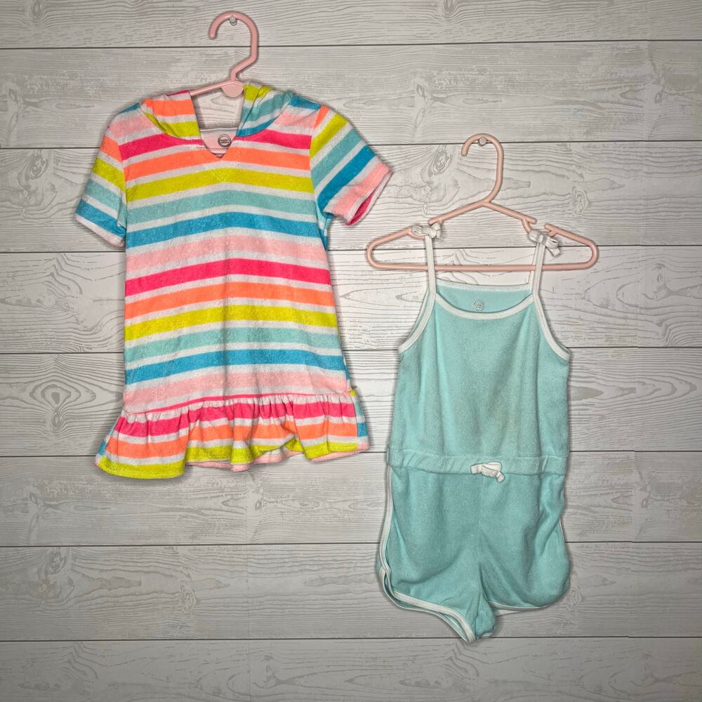 Wonder Nation girls’ French terry swimsuit cover & romper Size 3T